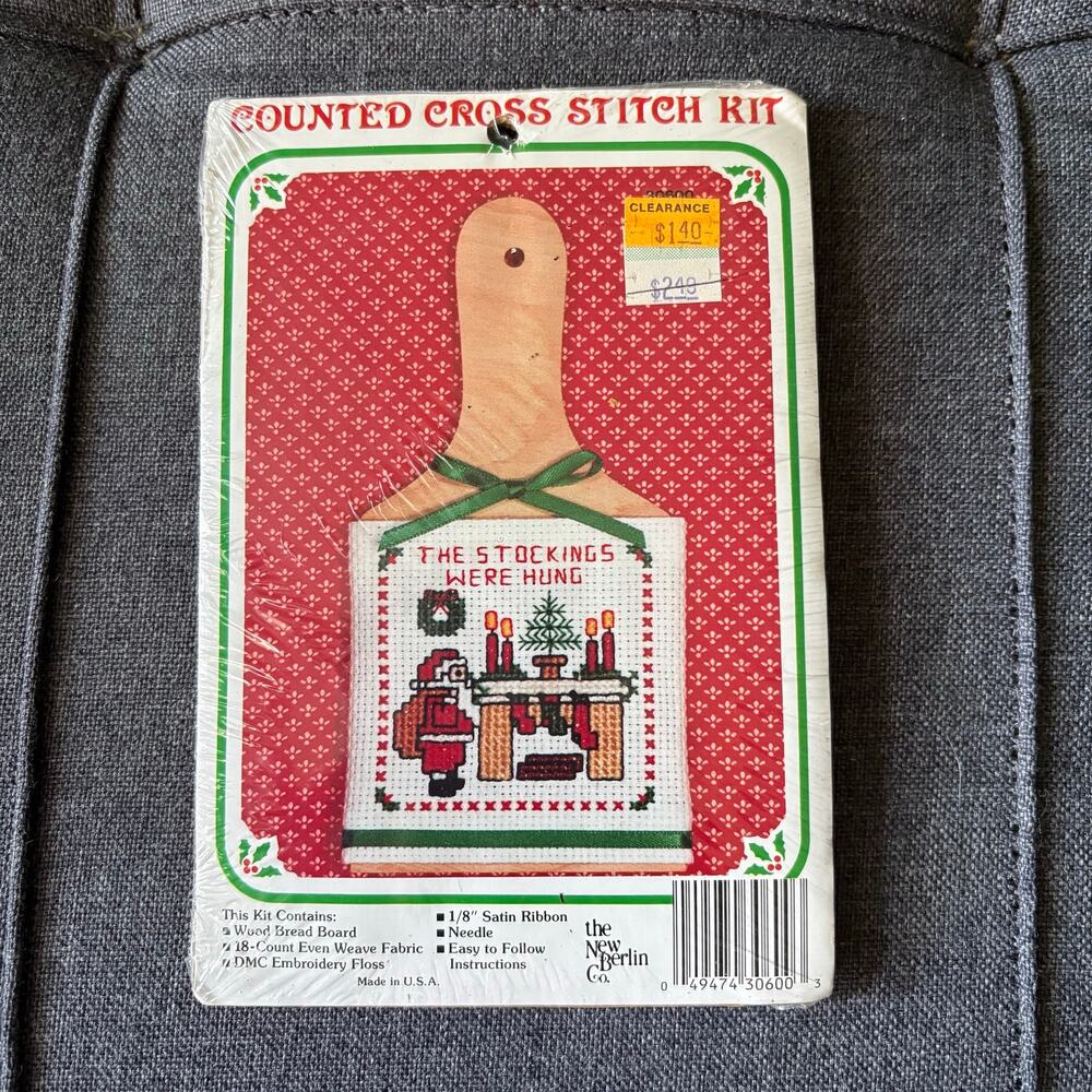 The Stockings Were Hung Vintage Counted Cross Stitch Kit by New Berlin Co 1980s